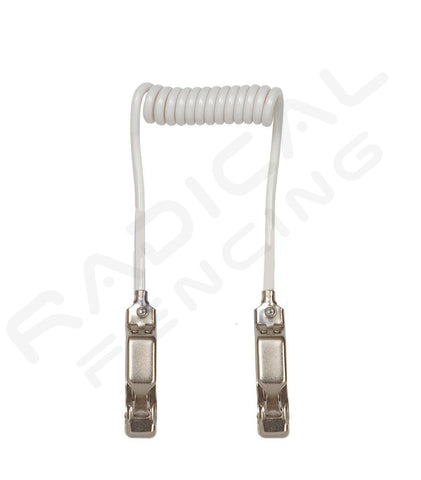 RF PBT Foil Sabre Mask Connector Cord, Curly White Wire - Radical Fencing: the Best Fencing Equipment
